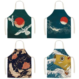 Japanese Style Cloth Baking Home Waist Kitchen Adult Sleeveless Hanging Neck Apron